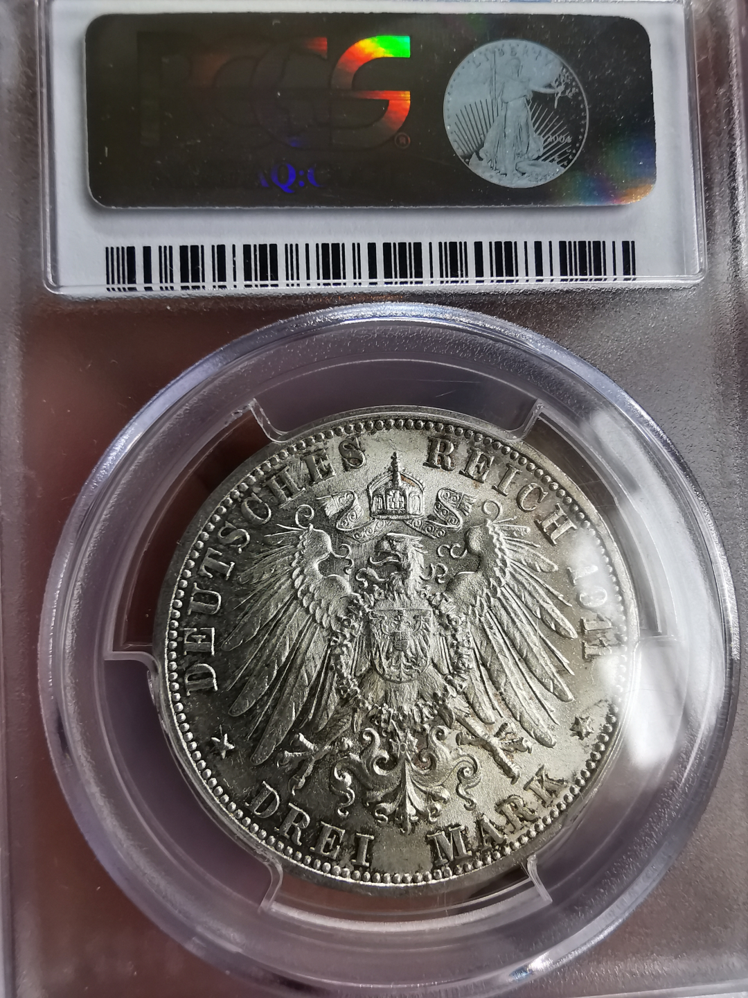 凡希社世界钱币微拍第九十三期 1911F符腾堡3马克PCGS-MS65