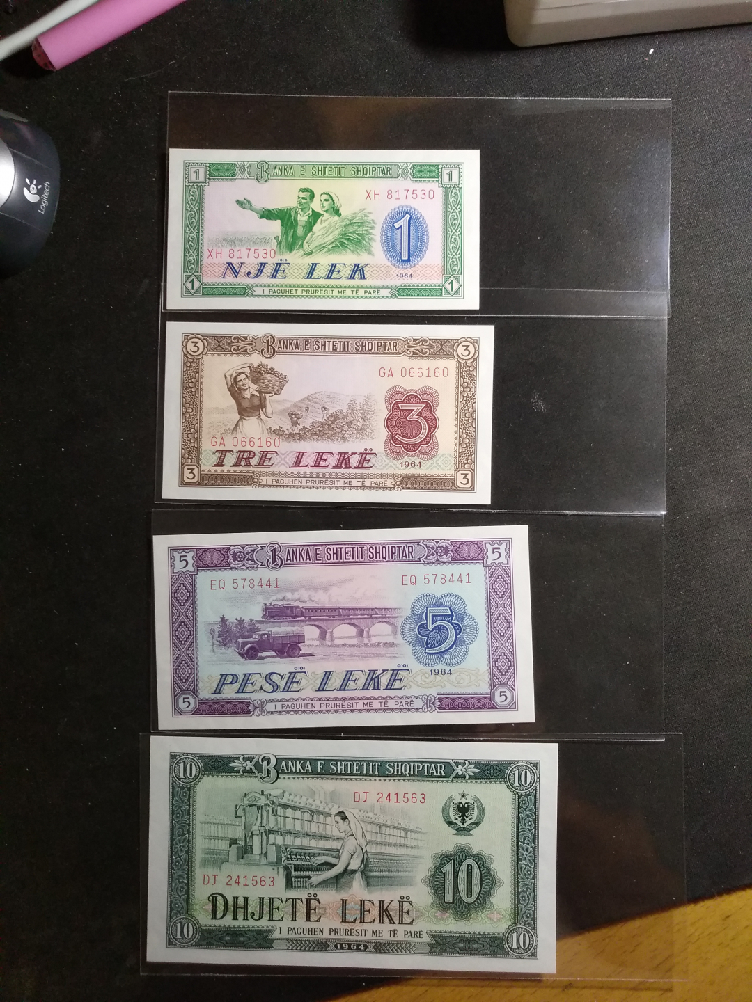 【鲸贝乐淘】千字文·第“金生丽水”号拍卖 【中国代印】1964年阿尔巴尼亚全套，全新全品UNC 