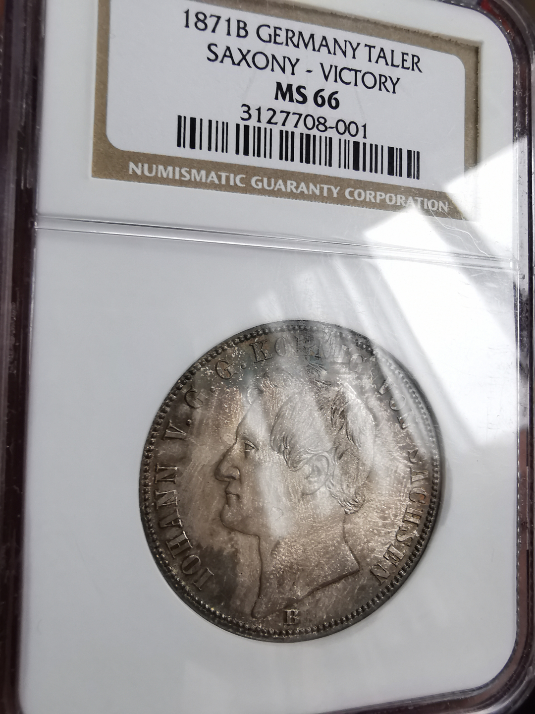 凡希社世界钱币微拍第九十三期 稀！1871B巴伐利亚胜利泰勒NGC-MS66收藏级！