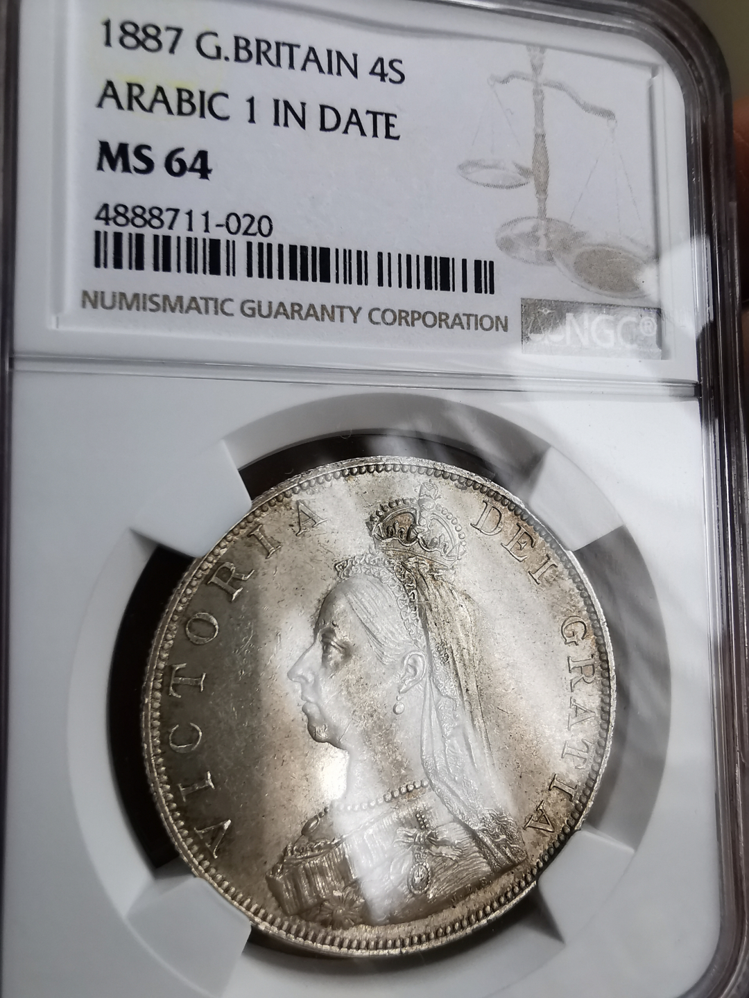 凡希社世界钱币微拍第九十三期 1887英国老维双佛罗林NGC-MS64