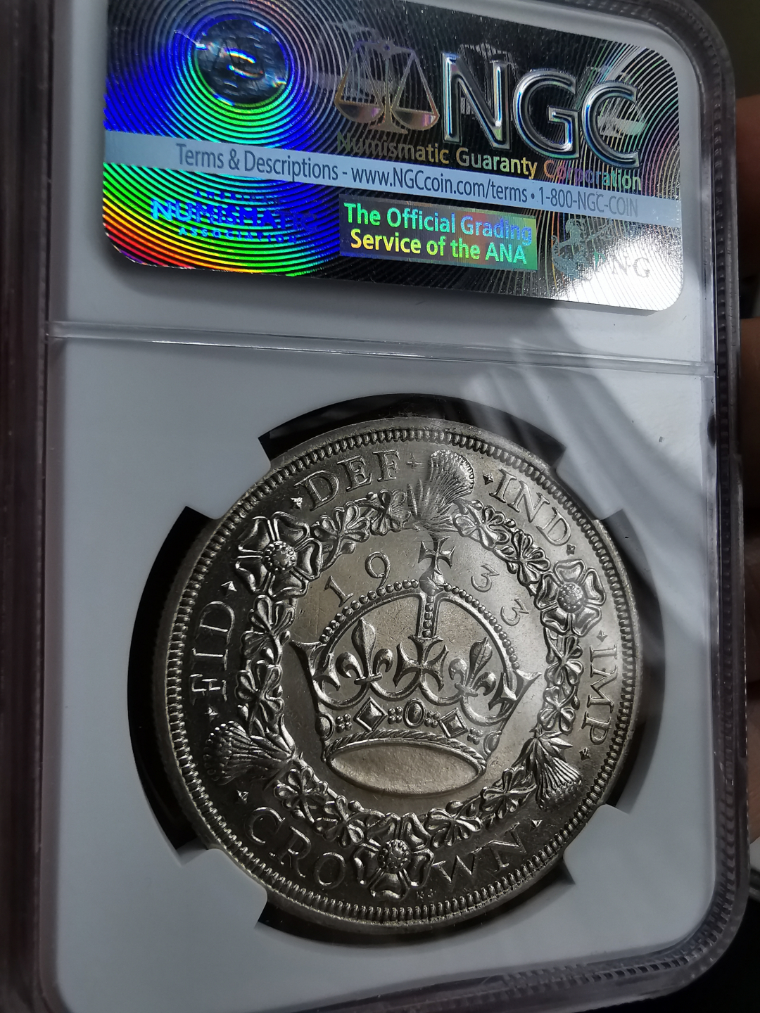 凡希社世界钱币微拍第九十三期 1933乔五花冠克朗NGC-MS61