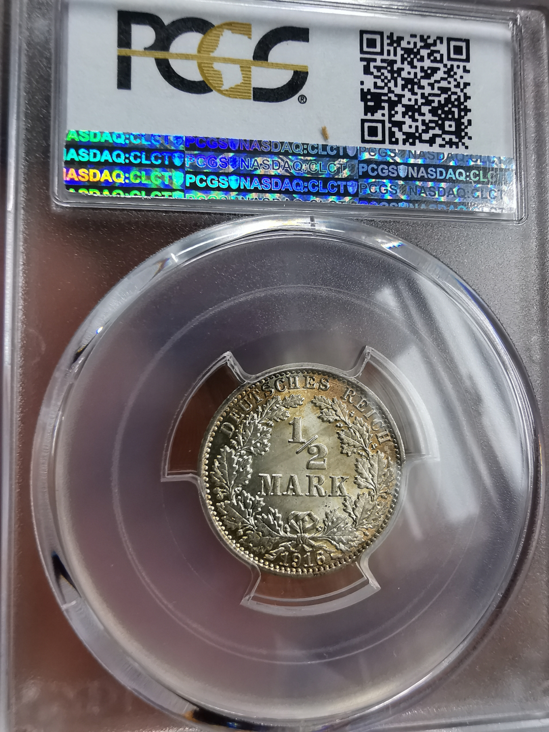 凡希社世界钱币微拍第九十三期 1916A帝国1/2马克银PCGS-MS67超高分