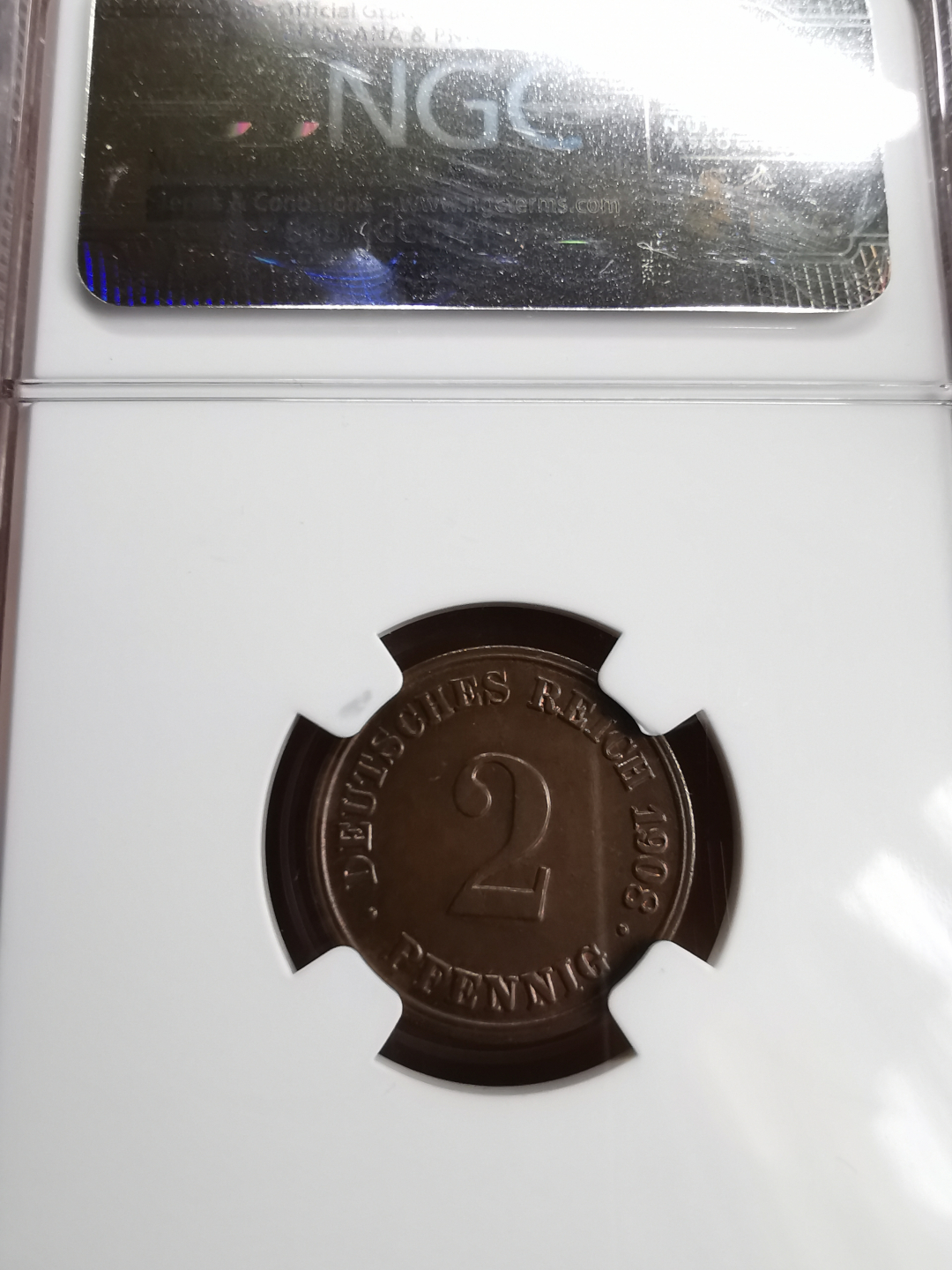 凡希社世界钱币微拍第九十三期 1908D德国2芬尼NGC-MS65