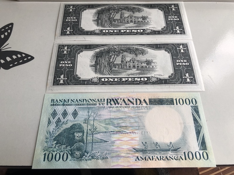 收藏联盟第九十三期拍卖 菲律宾49年1比索2张+卢旺达88年1000法郎