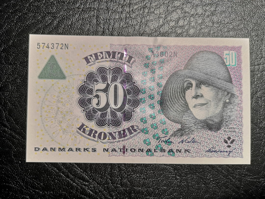 《外钞收藏家》第七十一期拍卖 2000年丹麦浮雕版50克朗 全新unc