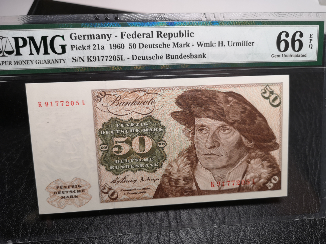 《外钞收藏家》第七十一期拍卖 1960年西德50马克 pmg66