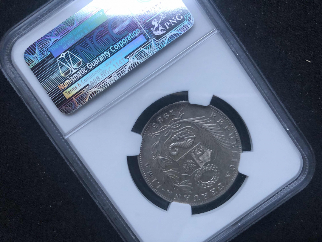 【币观天下】第七十六期拍卖 秘鲁丰收女神1/2索尔银币