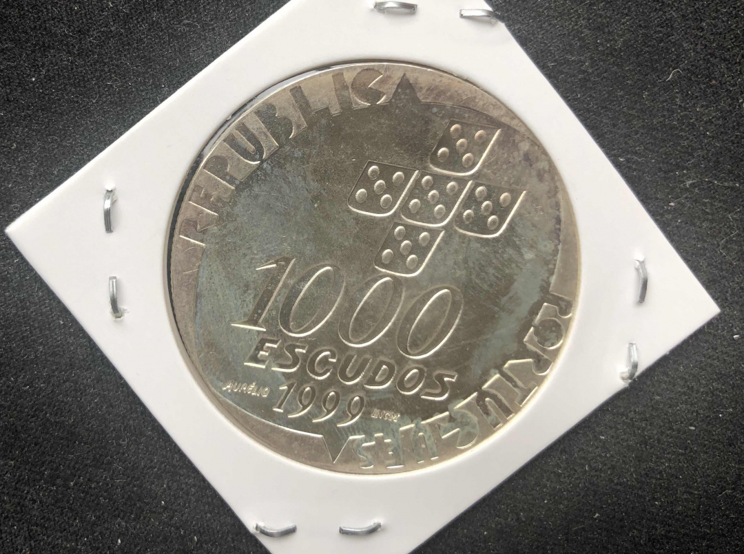 【币观天下】第七十六期拍卖 【葡萄牙】1999年 1000埃斯库多 纪念大银币