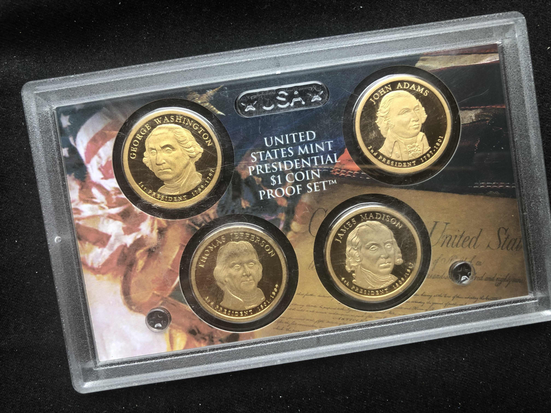 【币观天下】第七十六期拍卖 【美国】总统头像4枚精制币【首版】