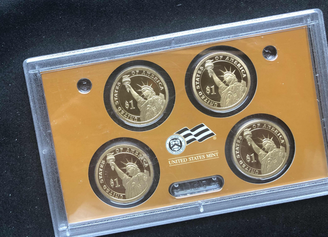 【币观天下】第七十六期拍卖 【美国】总统头像4枚精制币【首版】