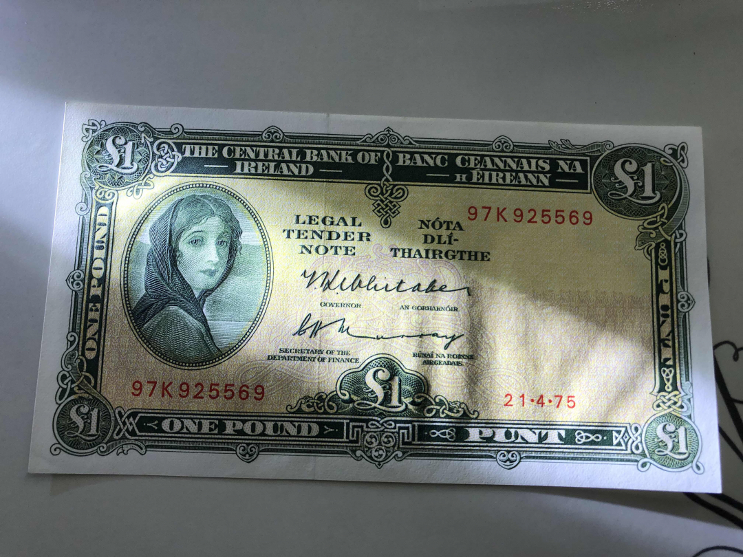 收藏联盟第九十四期拍卖 1975年爱尔兰1镑 UNC