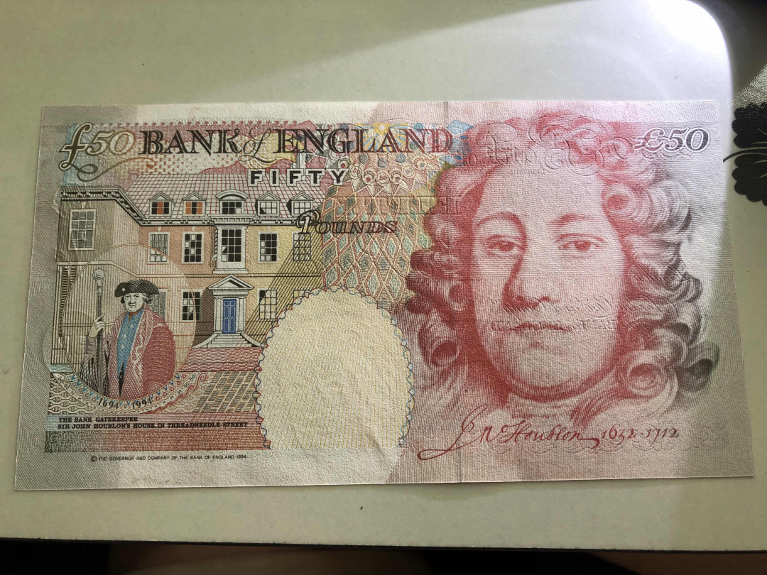 收藏联盟第九十四期拍卖 英国F序列50镑 UNC