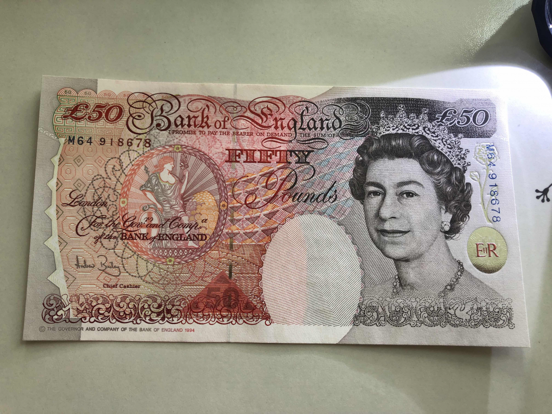 收藏联盟第九十四期拍卖 英国F序列50镑 UNC