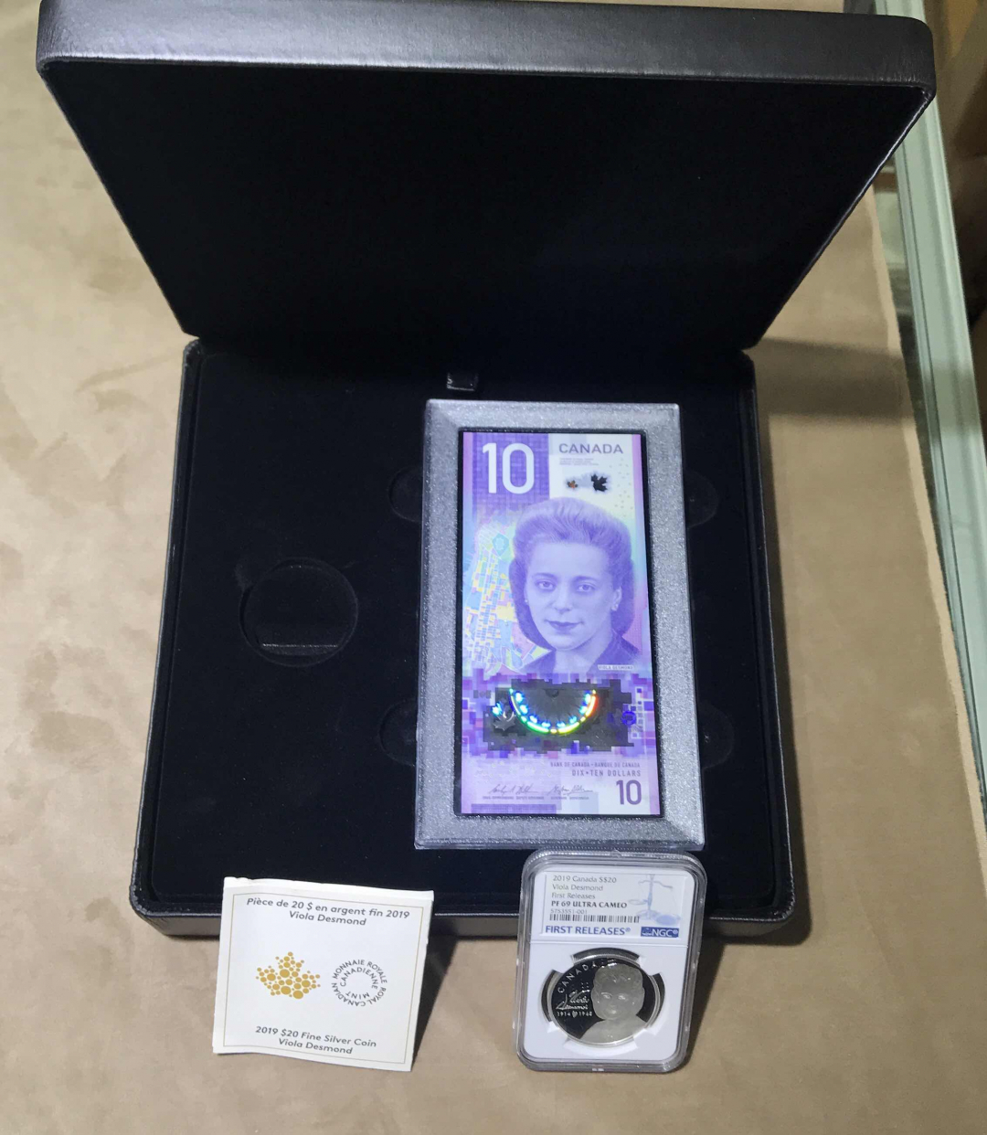 【随心拍&GetCoin】现代金银币拍卖第二十七期 加拿大2019年维权人士维奥拉 戴斯蒙德精制银币+获奖塑料钞NGC69