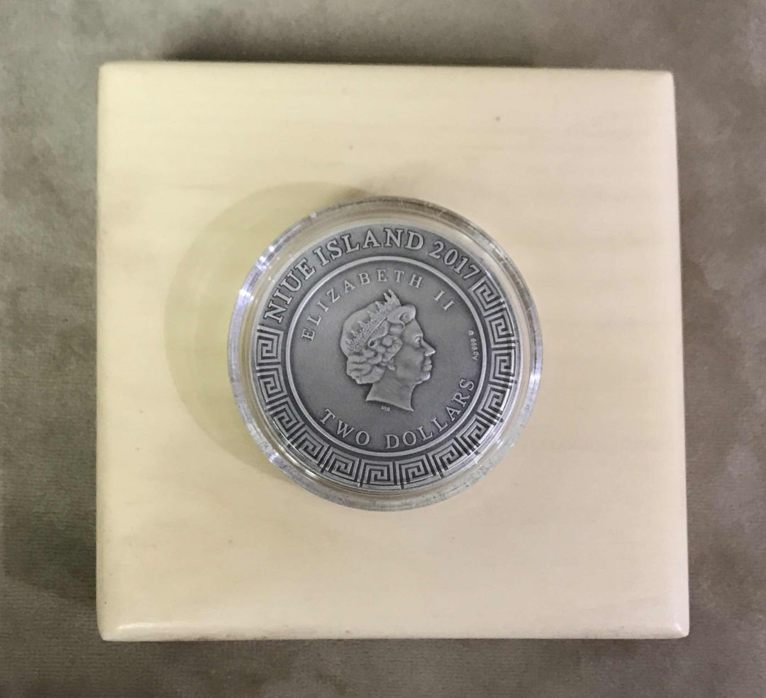 【随心拍&GetCoin】现代金银币拍卖第二十七期 获奖纽埃2017年希腊众神系列1战神阿瑞斯镀金银币