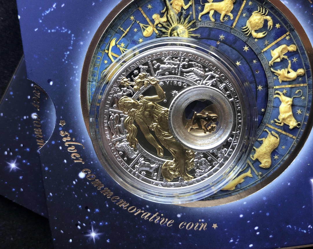 【随心拍&GetCoin】现代金银币拍卖第二十七期 【白俄罗斯】2013年十二星座处女座镶嵌小美女镀金银币