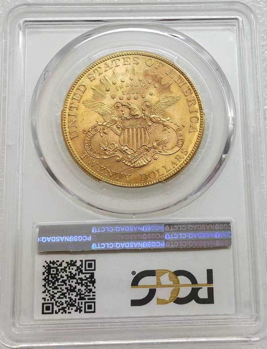 小魏钱币第29期中外金银币专场 PCGS MS62 美国自由女神-摩根-1901年20元金币33.43克 900金 