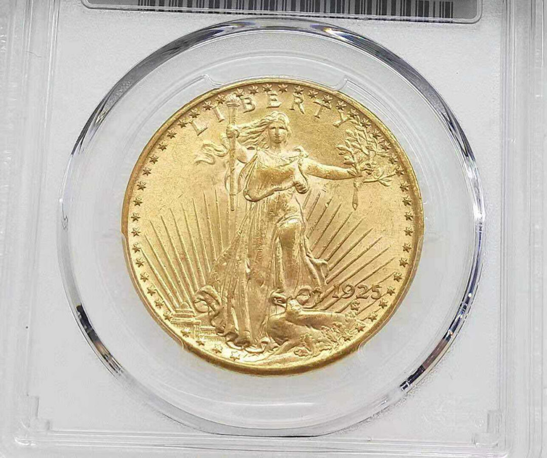小魏钱币第29期中外金银币专场  PCGS MS64 美国1925年自由女神20元好品相大金币 33.43克 900金 少见年份