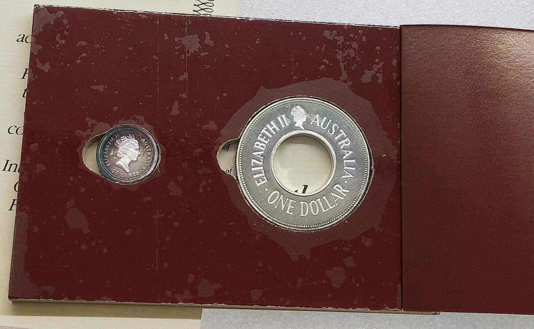 小魏钱币第29期中外金银币专场 澳大利亚1988年子母币大银币原包装