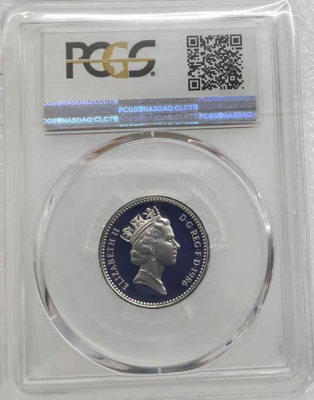 小魏钱币第29期中外金银币专场  PCGS PR69 66 英国1镑精制银币3枚 1983，1986，1987年，每一枚重9.5克925银 共28.5克