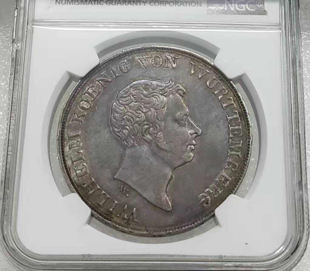 小魏钱币第29期中外金银币专场 NGC XF45 德国1833年符登堡40MM祈祷大泰勒 银币
