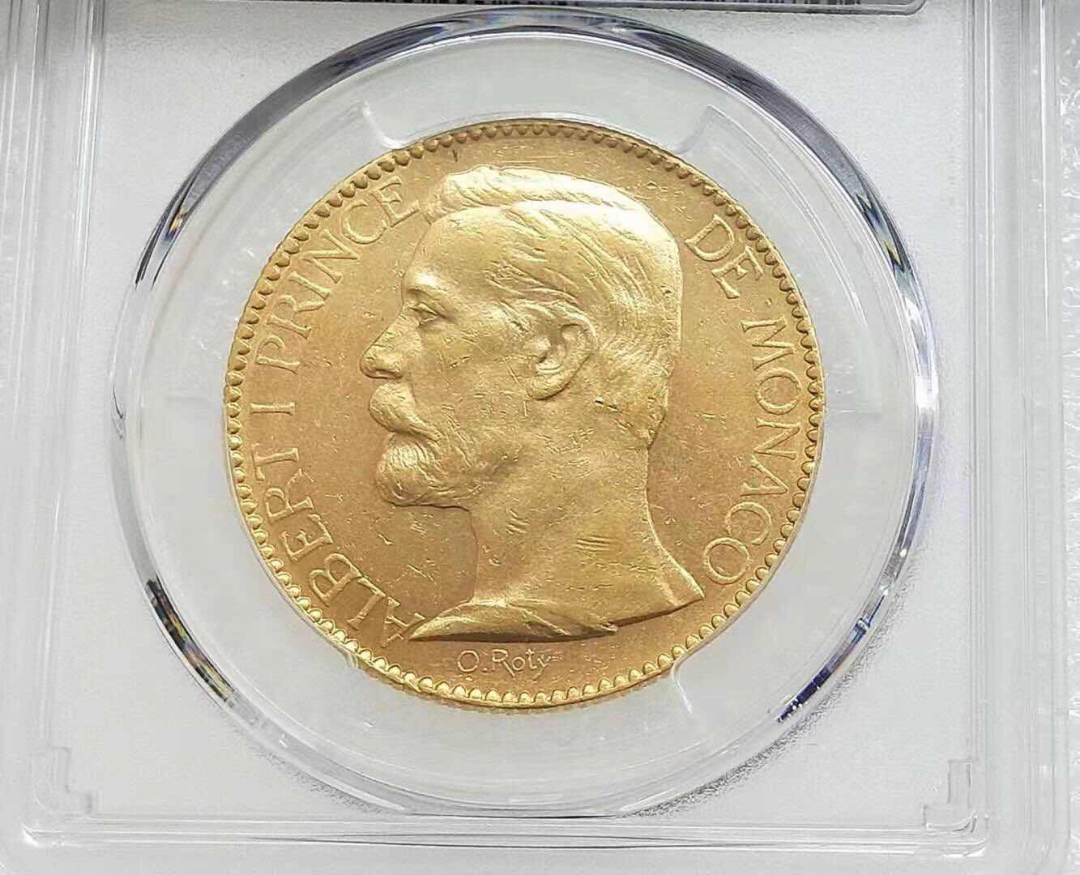 小魏钱币第29期中外金银币专场 PCGS AU  摩纳哥大公国 阿尔贝一世 1891年100法郎大金币32.25克900金 