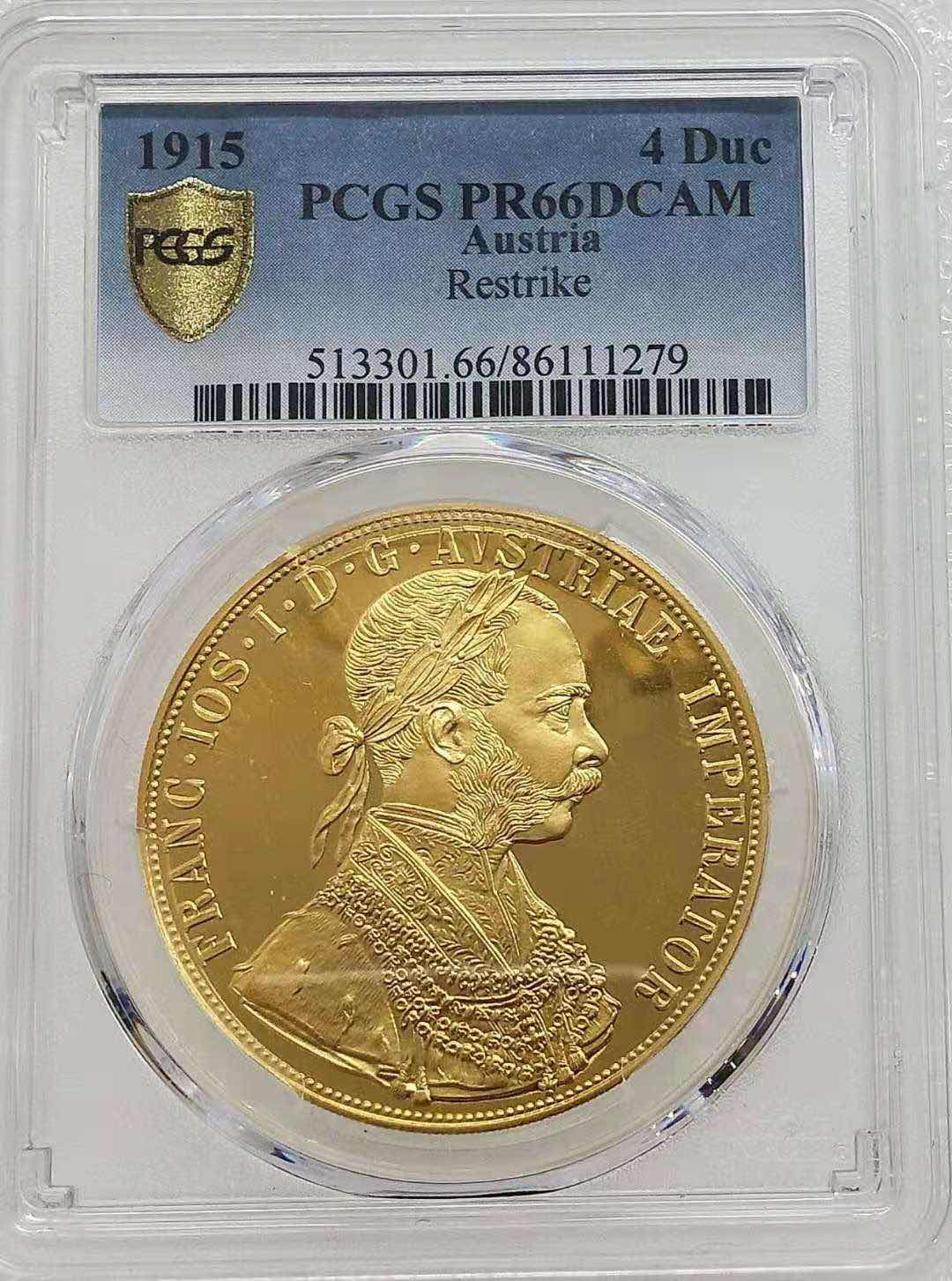 小魏钱币第29期中外金银币专场 PCGS PR66 奥地利1915年弗朗茨约瑟夫一世 4杜卡特 大金币14克986金