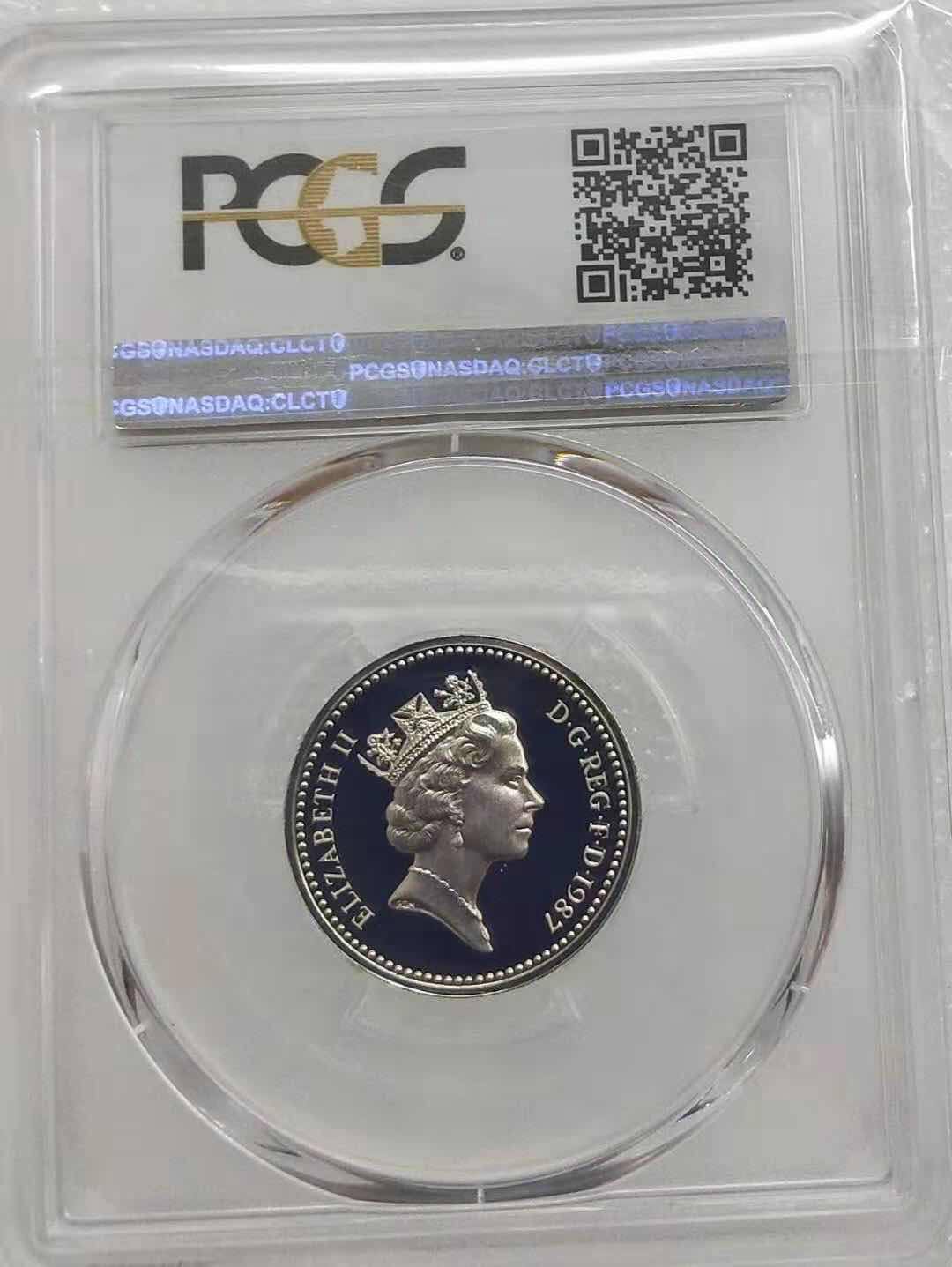 小魏钱币第29期中外金银币专场  PCGS PR69 66 英国1镑精制银币3枚 1983，1986，1987年，每一枚重9.5克925银 共28.5克