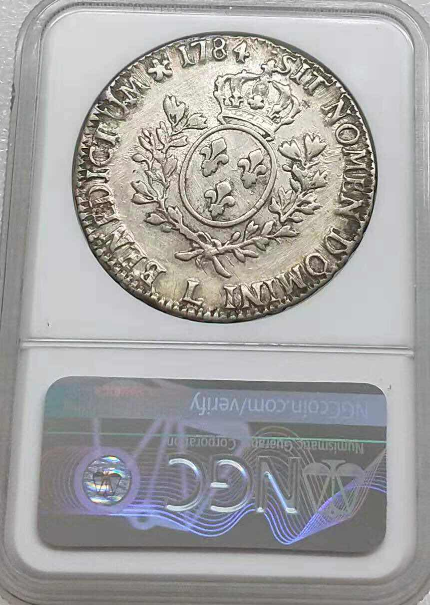 小魏钱币第29期中外金银币专场 NGC XF 法国路易十六1784年1埃居大银币 好品相
