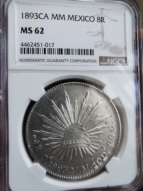 凡希社世界钱币微拍第九十五期 1893CA花边鹰洋NGC-MS62