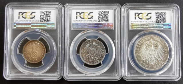 凡希社世界钱币微拍第九十五期 德国各时期2，5马克三枚一组PCGS-AUD