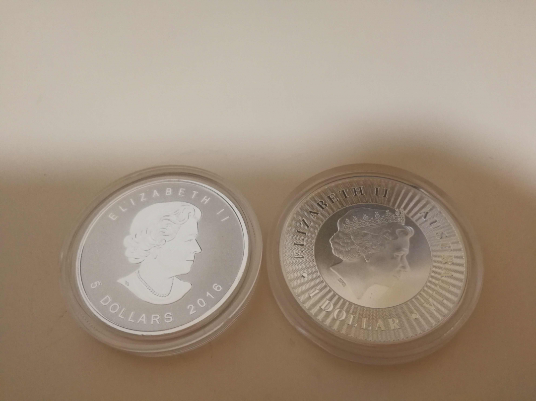 【币观天下】第七十八期拍卖 【投资币两枚】加拿大私印枫叶+澳大利亚袋鼠【2oz】