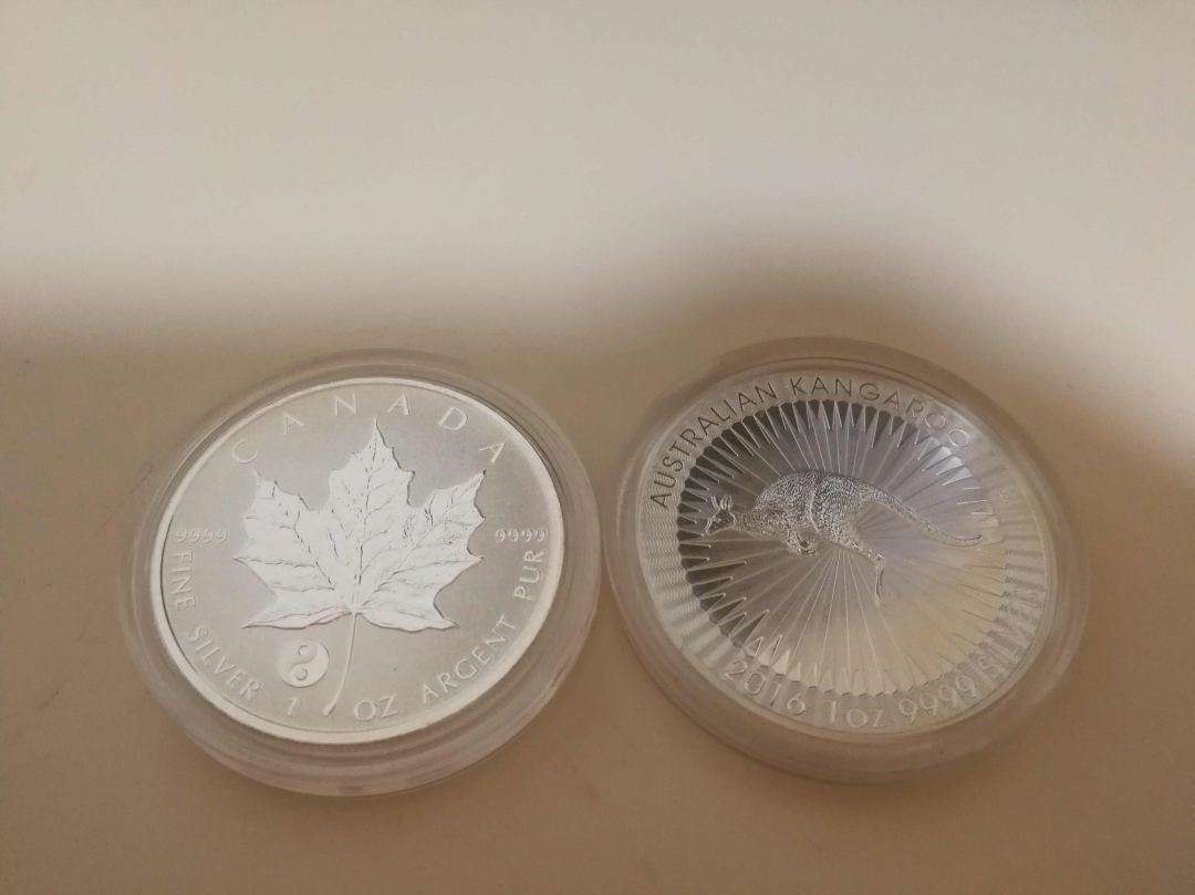 【币观天下】第七十八期拍卖 【投资币两枚】加拿大私印枫叶+澳大利亚袋鼠【2oz】
