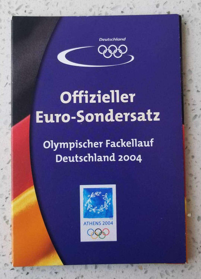 【随心拍&GetCoin】现代金银币拍卖第二十九期 德国奥委会2004年雅都奥运会火炬传递纪念币章套装，20克银章一枚，希腊2€纪念币一枚，此币为克劳斯获奖币。