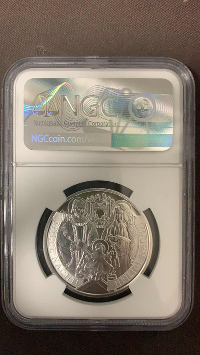 【随心拍&GetCoin】现代金银币拍卖第二十九期 首期70分2018年奥地利平安夜银币彩色精制夜光币 