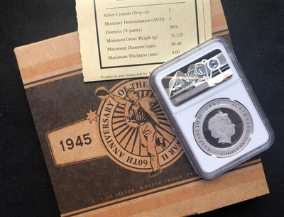 【随心拍&GetCoin】现代金银币拍卖第二十九期 【澳大利亚】【双获奖】澳大利亚2005年二战胜利跳舞幻彩精制银币