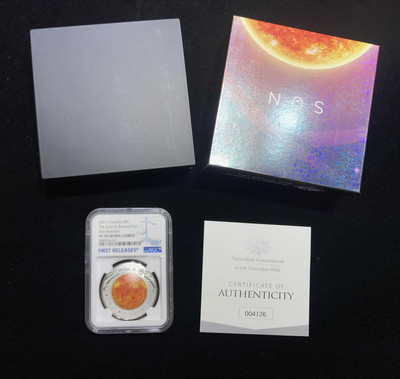 【随心拍&GetCoin】现代金银币拍卖第二十九期 澳大利亚2019年太空探索系列3凹面彩太阳纪念银币NGC70首期蓝标