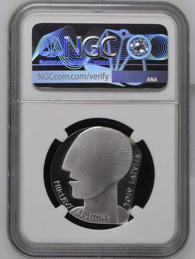 【随心拍&GetCoin】现代金银币拍卖第二十九期 拉脱维亚2019年斯特鲁克《进入房间的人》异形银币首期蓝标NGC69