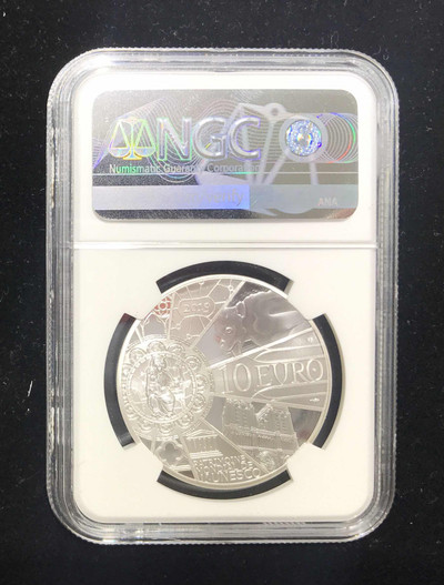 【随心拍&GetCoin】现代金银币拍卖第二十九期 2019年法国巴黎圣母院灾后重建精制银币.巴黎圣母院银币首期蓝标NGC69