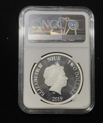 【随心拍&GetCoin】现代金银币拍卖第二十九期 纽埃2019年小黄人节日问候系列圣诞快乐纪念彩银币首期蓝标NGC69