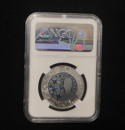 【随心拍&GetCoin】现代金银币拍卖第三十期 奥地利2019年银铌双金属人工智能精制纪念银币NGC70首期蓝标