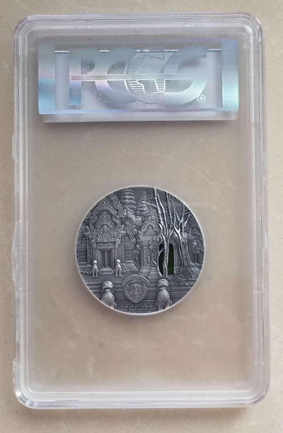 【随心拍&GetCoin】现代金银币拍卖第三十期 帕劳2019年蒂凡尼艺术吴哥窟2盎司镶嵌仿古银币PCGS70首发标签