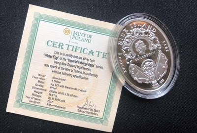 【随心拍&GetCoin】现代金银币拍卖第三十期 【纽埃】2007年冬天彩蛋银币镶嵌锆石银币