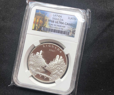 【随心拍&GetCoin】现代金银币拍卖第三十期 拉脱维亚2007年古城希古达银币【1oz】