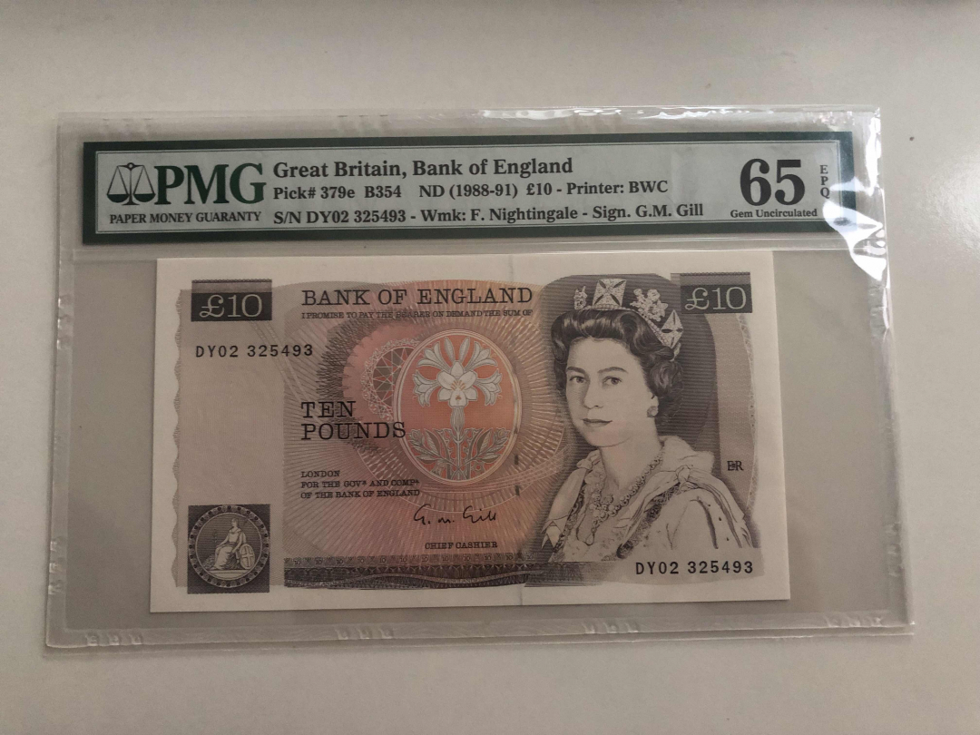 收藏联盟第九十七期拍卖 1988-91英国D10 南丁格尔 PMG65E