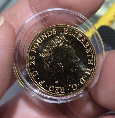 【随心拍&GetCoin】现代金银币拍卖第三十期 英国2018年女王神兽系列金币[3] 威尔士鹰 1/4盎司