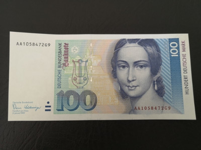 《外钞收藏家》第七十一期拍卖 - 1989年100马克克拉拉全新unc