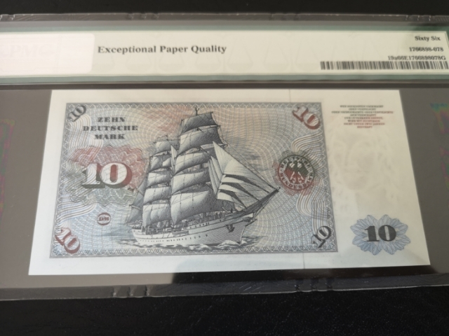 《外钞收藏家》第七十一期拍卖 德国1960年10马克 pmg66