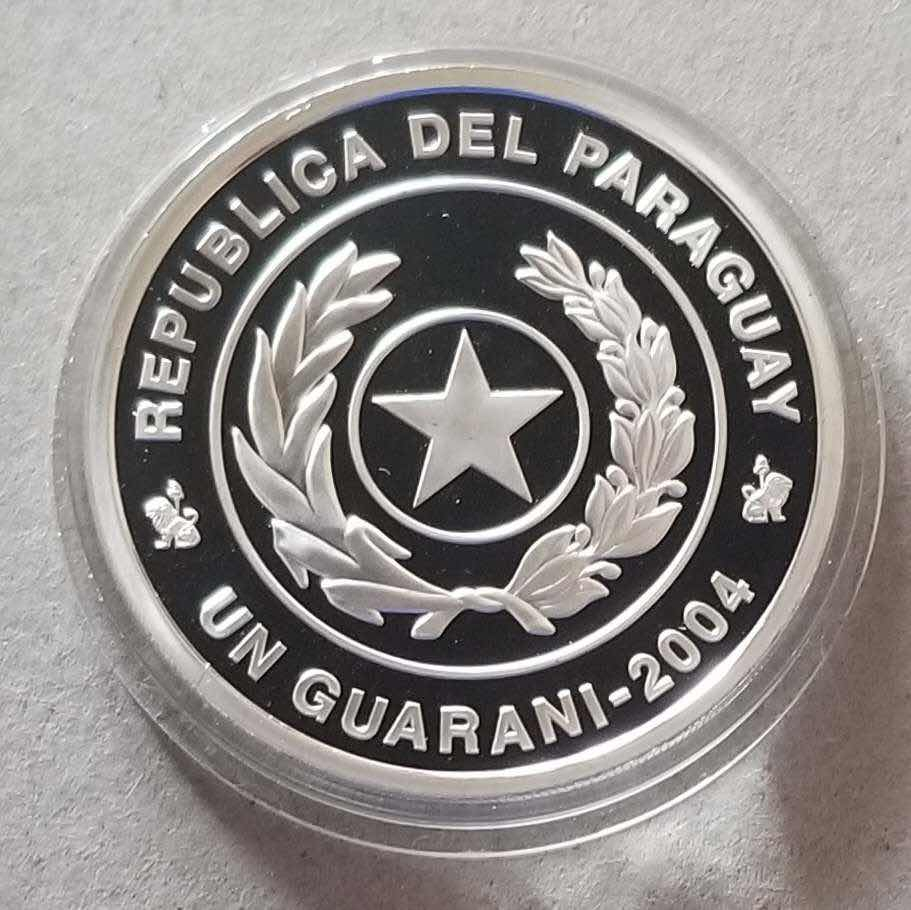 【币观天下】第八十二期钱币拍卖 巴拉圭2004年德国世界杯足球赛纪念银币，925银27克