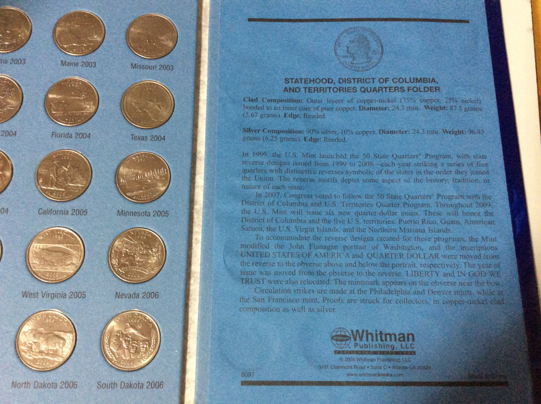 【收藏联盟】第九十八期拍卖 美国州币56枚大全套官方册